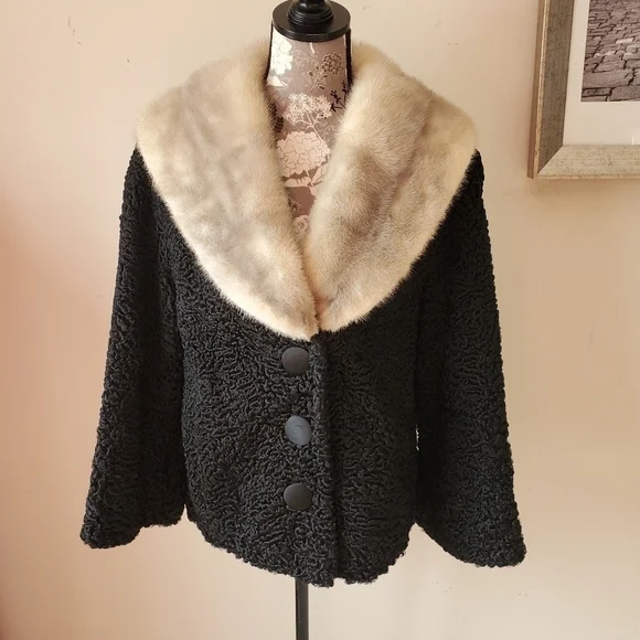 Vintage Grandmacpre Cozy Labelle Fine Furs Mink Boucle Jacket. M/L - Picture 1 of 10